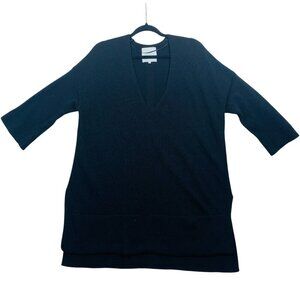 PART TWO woman's  Wool  deep V-Neck Sweater/pullover tunic  Small Black